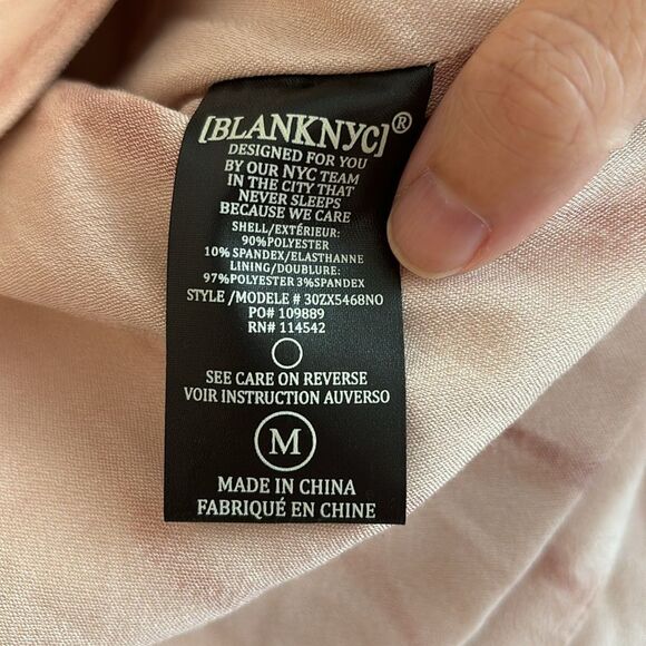 BLANK NYC WOMEN MOTO JACKET TIE DYE BLUSH FAUX BLUSH SUEDE SOFT COAT MEDIUM EUC! - Picture 12 of 15